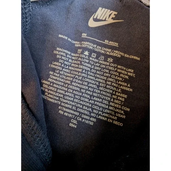Nike Sleeper Baby NEW navy white Size 6 Months 15 -18lbs Front Zip Footed PJs - Picture 5 of 7